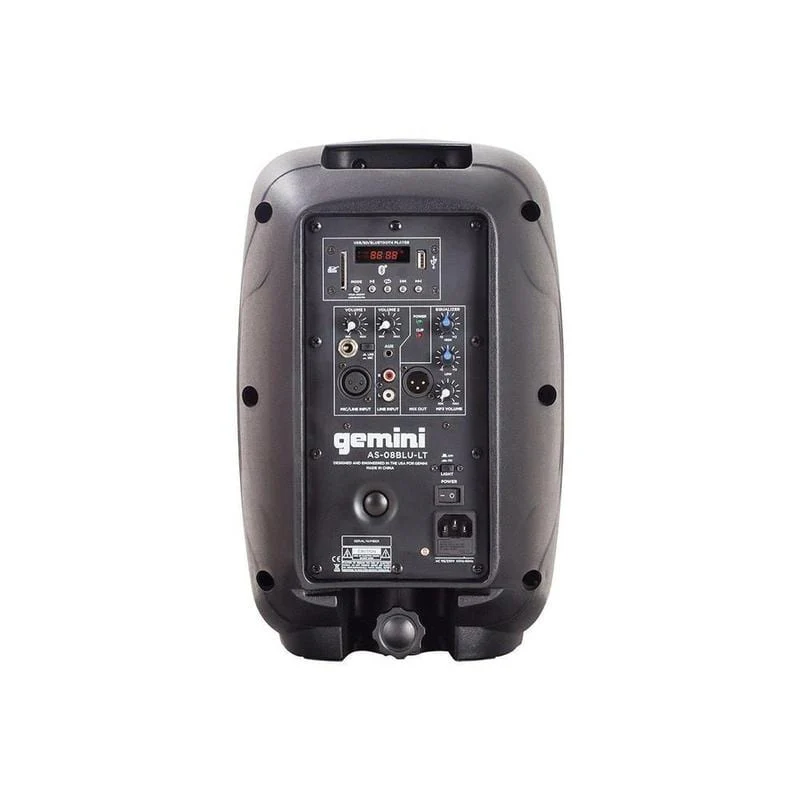 Gemini Sound powered PA speaker 500W, 8", Bluetooth (AS-08BLU-LT) - Image 3