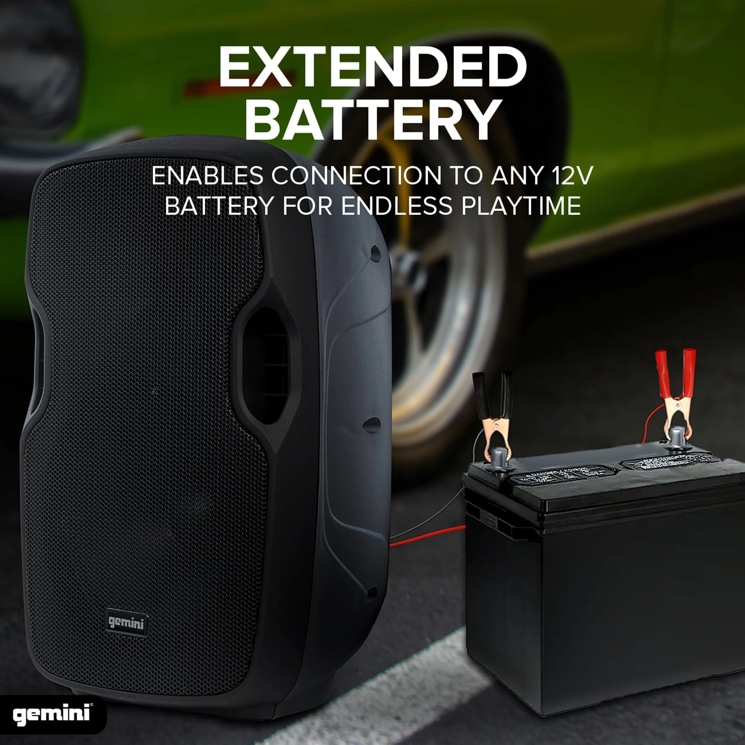 Gemini Sound AS-10TOGO portable Bluetooth PA speaker — 40W peak, 10" woofer, 6-10 hr battery - Image 4