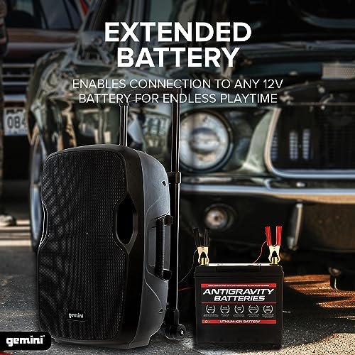 Gemini Sound AS-15TOGO portable battery-powered Bluetooth PA speaker — 50W peak, 15" woofer, 5-8 hr battery - Image 6