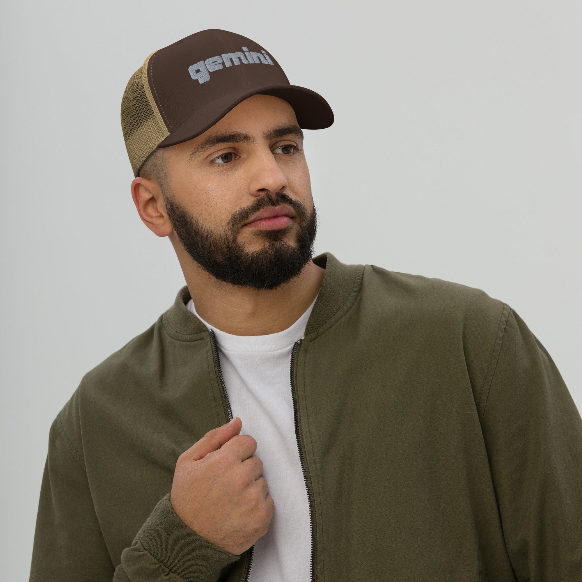 Gemini Sound Cotton Polyester Trucker Cap - Black Logo Embroidery - Image 8