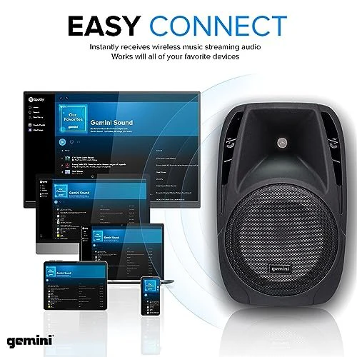 Gemini Sound ES-210MXBLU portable PA system — 300W peak, dual 10" speakers, 6-channel powered mixer - Image 5