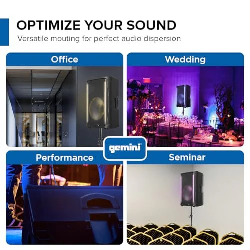 Gemini Sound GD-L215PRO professional PA speaker with Bluetooth and LED party lighting — 600W peak, 15" woofer, 3-channel mixer - Image 7