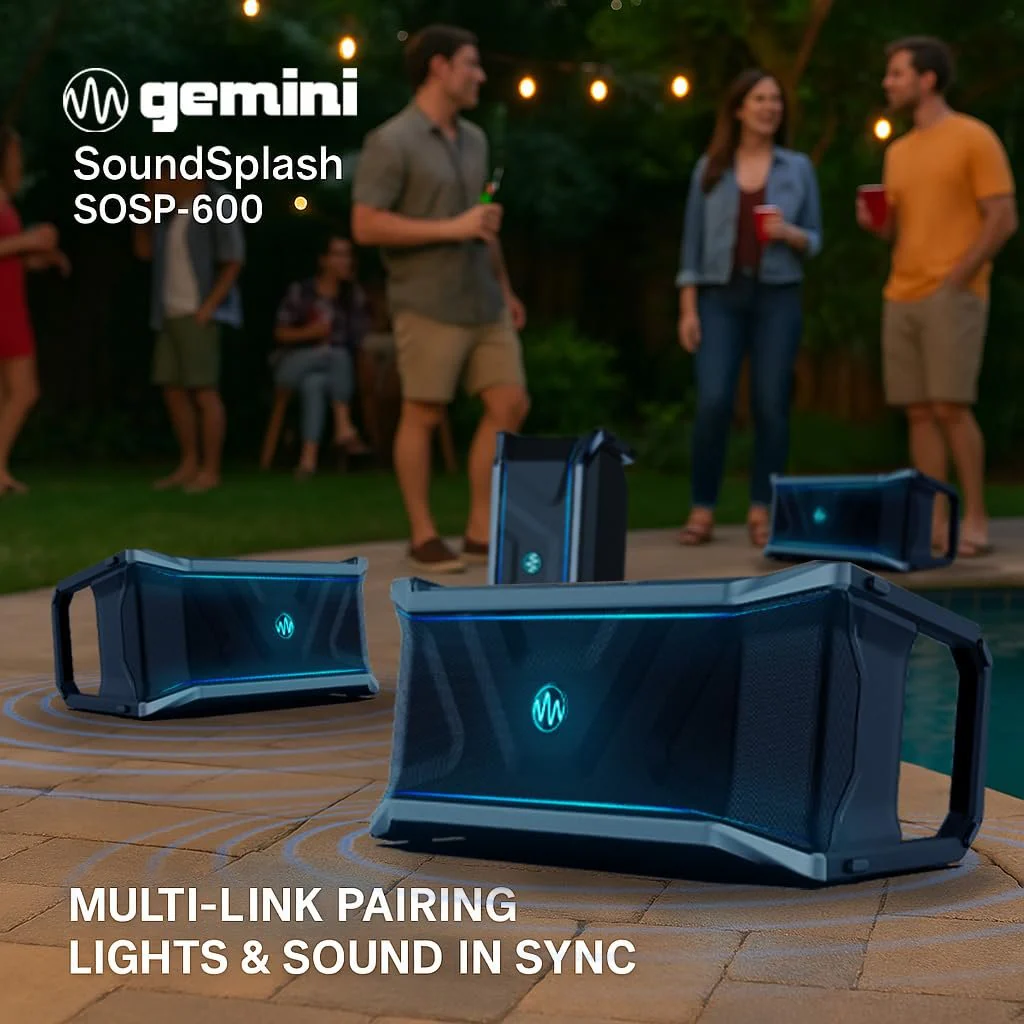 Gemini Sound waterproof floating Bluetooth speaker 300W, IPX6 — for outdoor events (SOSP-600) - Image 5