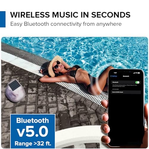 Gemini Sound GHRK-500LTMS outdoor solar rock speaker with Bluetooth and LED lighting — 20W peak, 5" driver, 50-speaker multi-link - Image 2