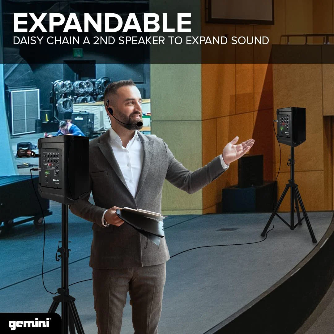 Gemini Sound GMU-HSL100 UHF wireless headset and lavalier mic system — over 50m range, 1/4" output, USB rechargeable receiver - Image 6