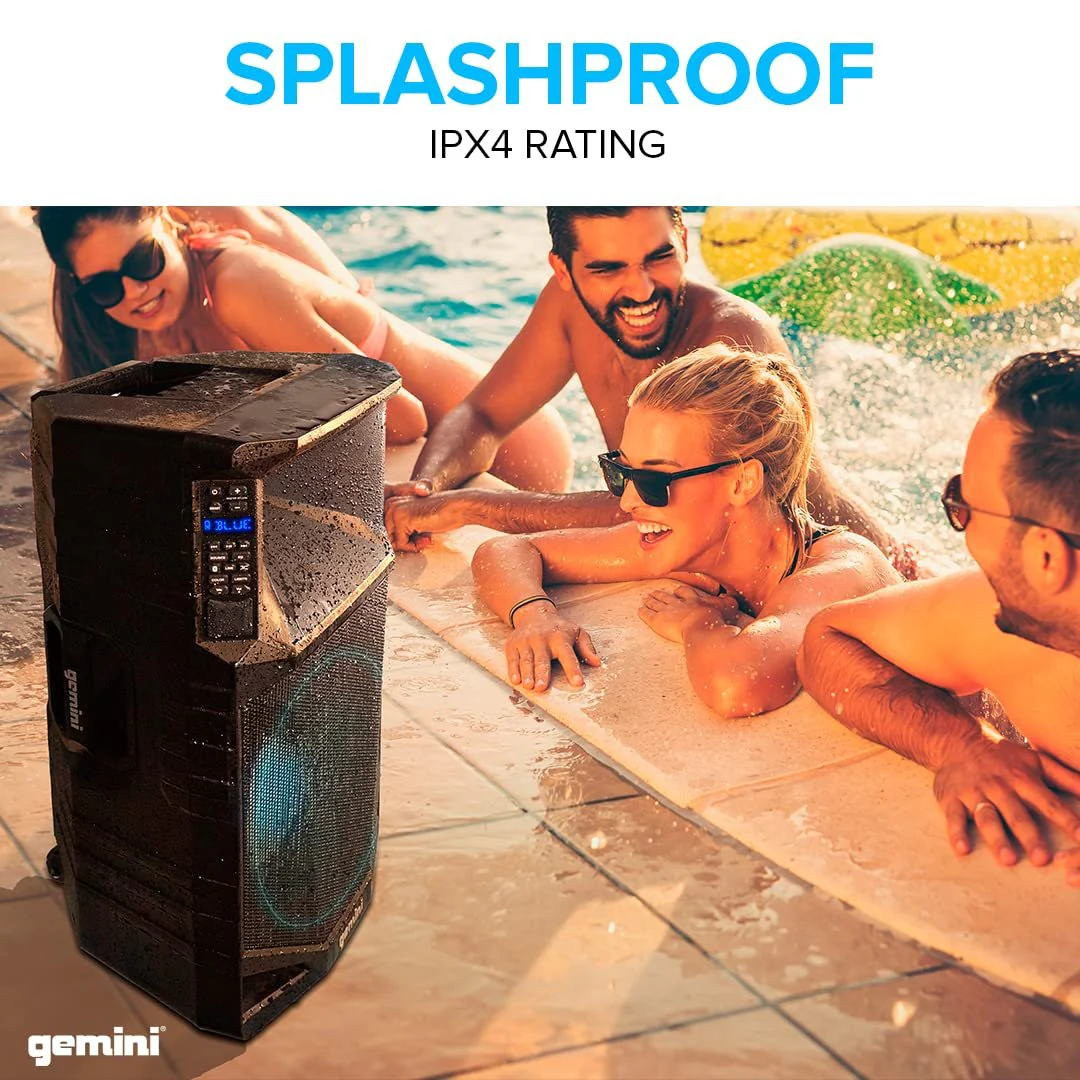 Gemini Sound PA system 1500W, 15", Bluetooth, TWS stereo pairing (GSW-T1500PK) - Image 2