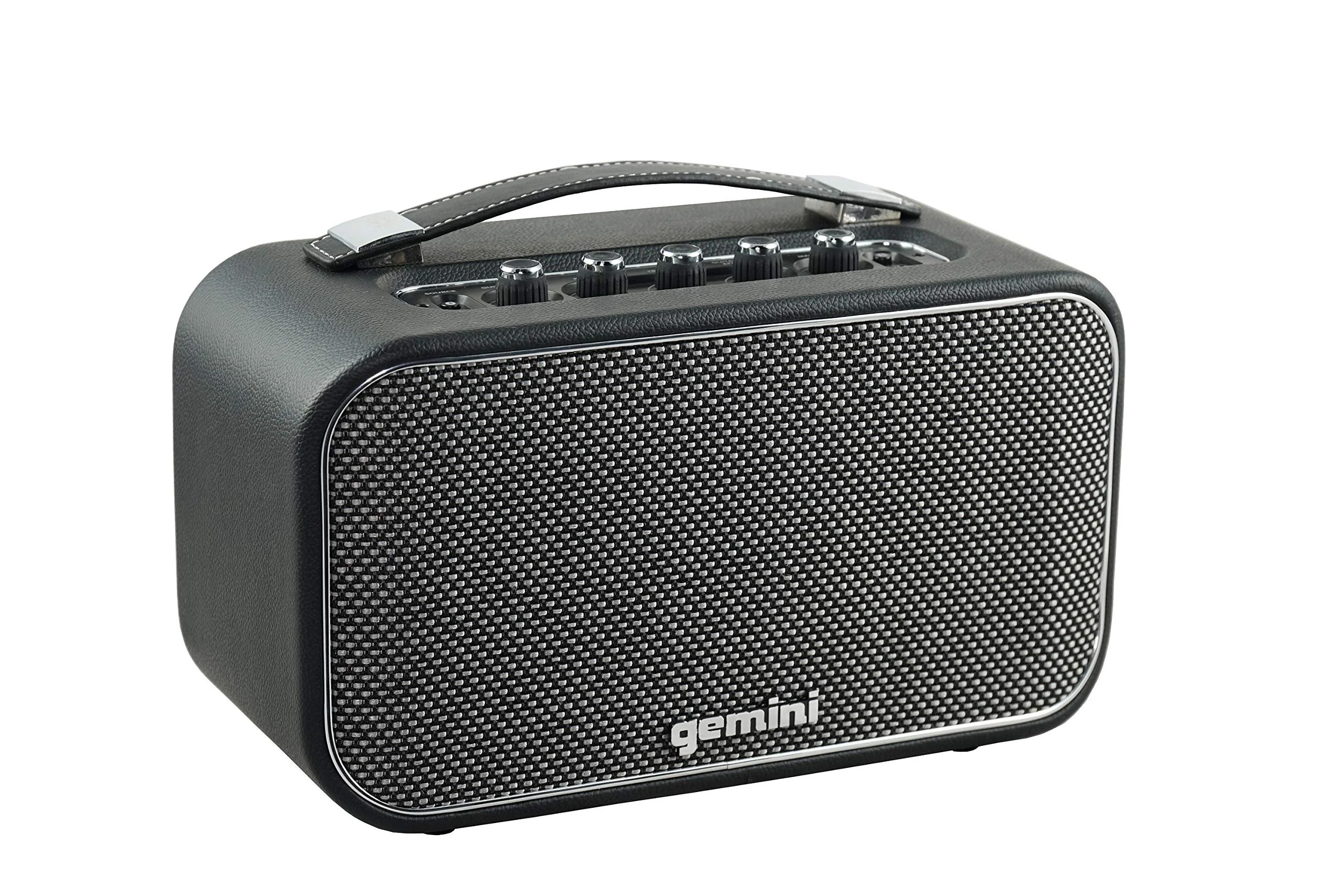 Gemini Sound GTR-300 portable retro Bluetooth speaker and guitar amp — 60W peak, 4.5" woofer, 10-hour battery