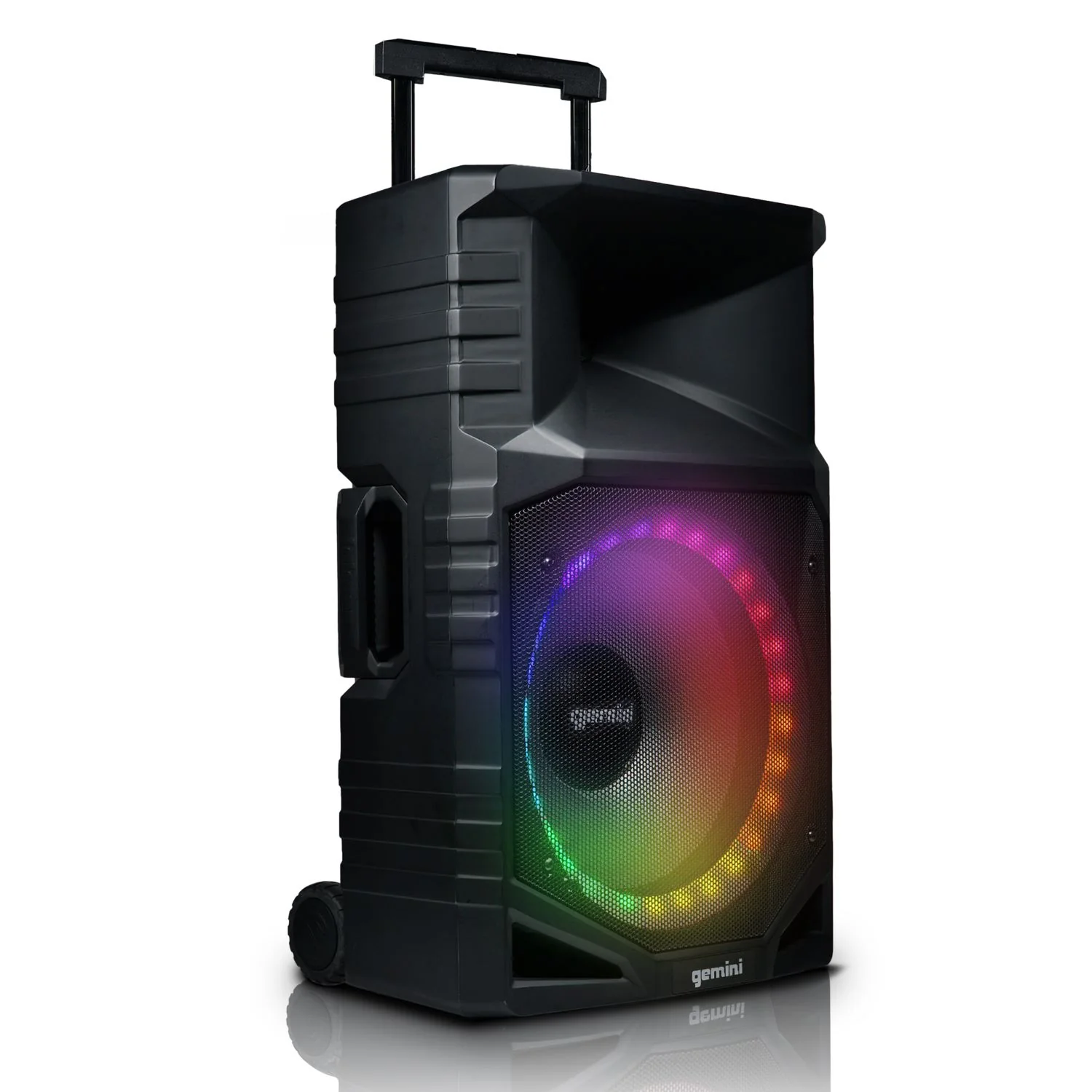 Gemini Sound GXP-T1500 portable Bluetooth PA speaker with LED lights — 270W peak, 15" woofer, IPX4 weatherproof