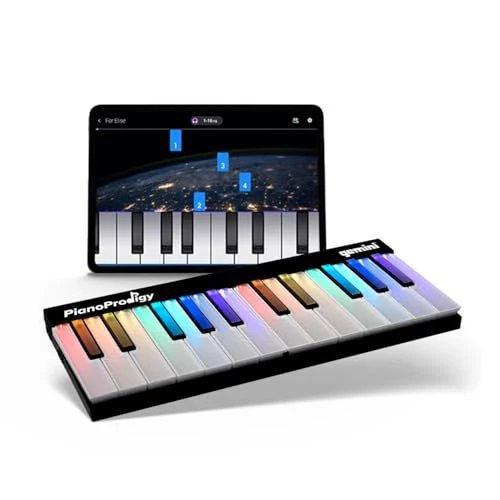 Gemini Sound GPP-101 expandable wireless MIDI keyboard — 24 light-up keys, Bluetooth 5.0, magnetic expansion to 72 keys