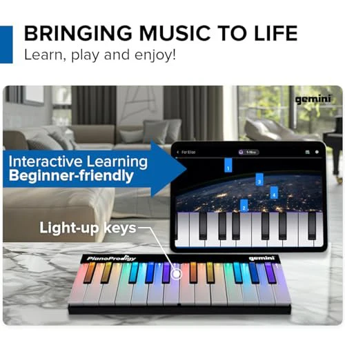Gemini Sound GPP-101 expandable wireless MIDI keyboard — 24 light-up keys, Bluetooth 5.0, magnetic expansion to 72 keys - Image 6