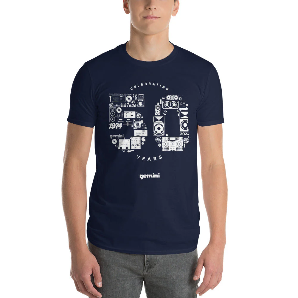 Gemini Sound 50th Anniversary Cotton T-Shirt - High-quality Ring-Spun - Image 17