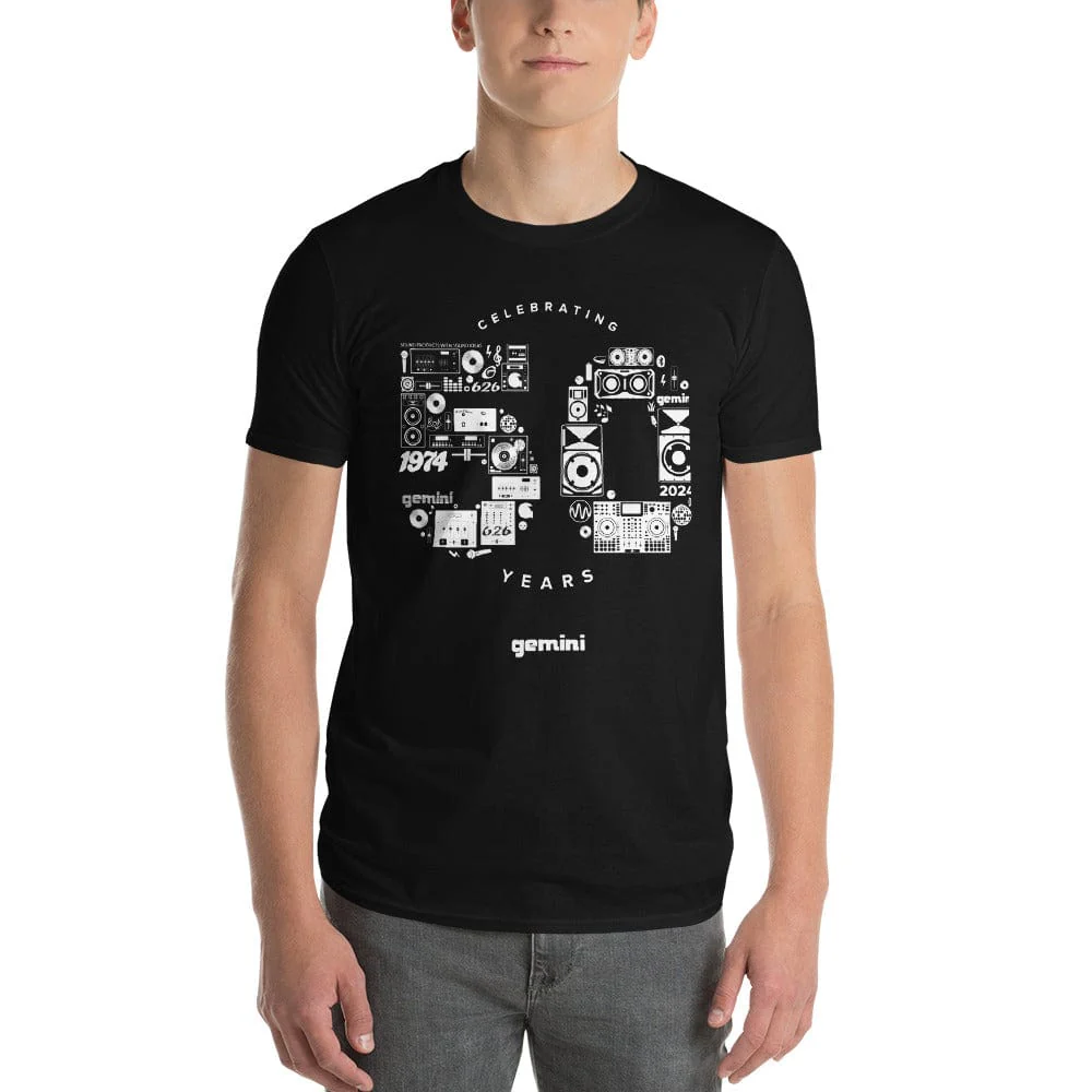 Gemini Sound 50th Anniversary Cotton T-Shirt - High-quality Ring-Spun - Image 6