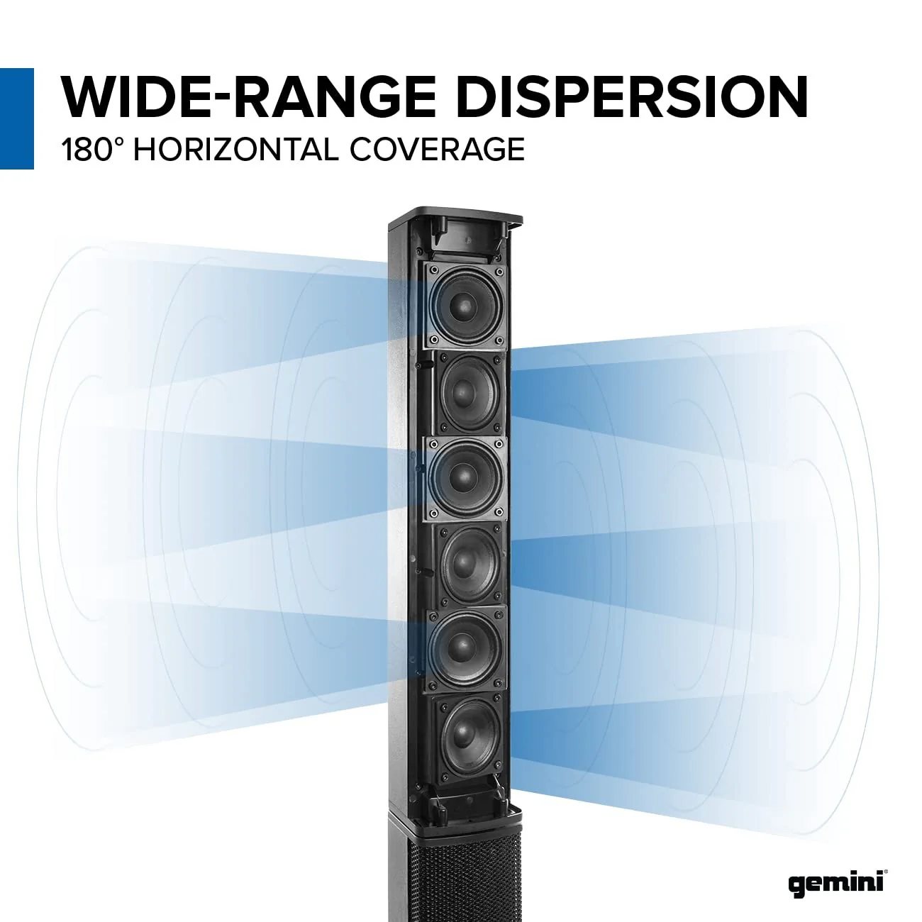 Gemini Sound WRX-900TOGO portable battery-powered line array PA system — 2400W peak, 8" subwoofer, 6-hr battery - Image 4