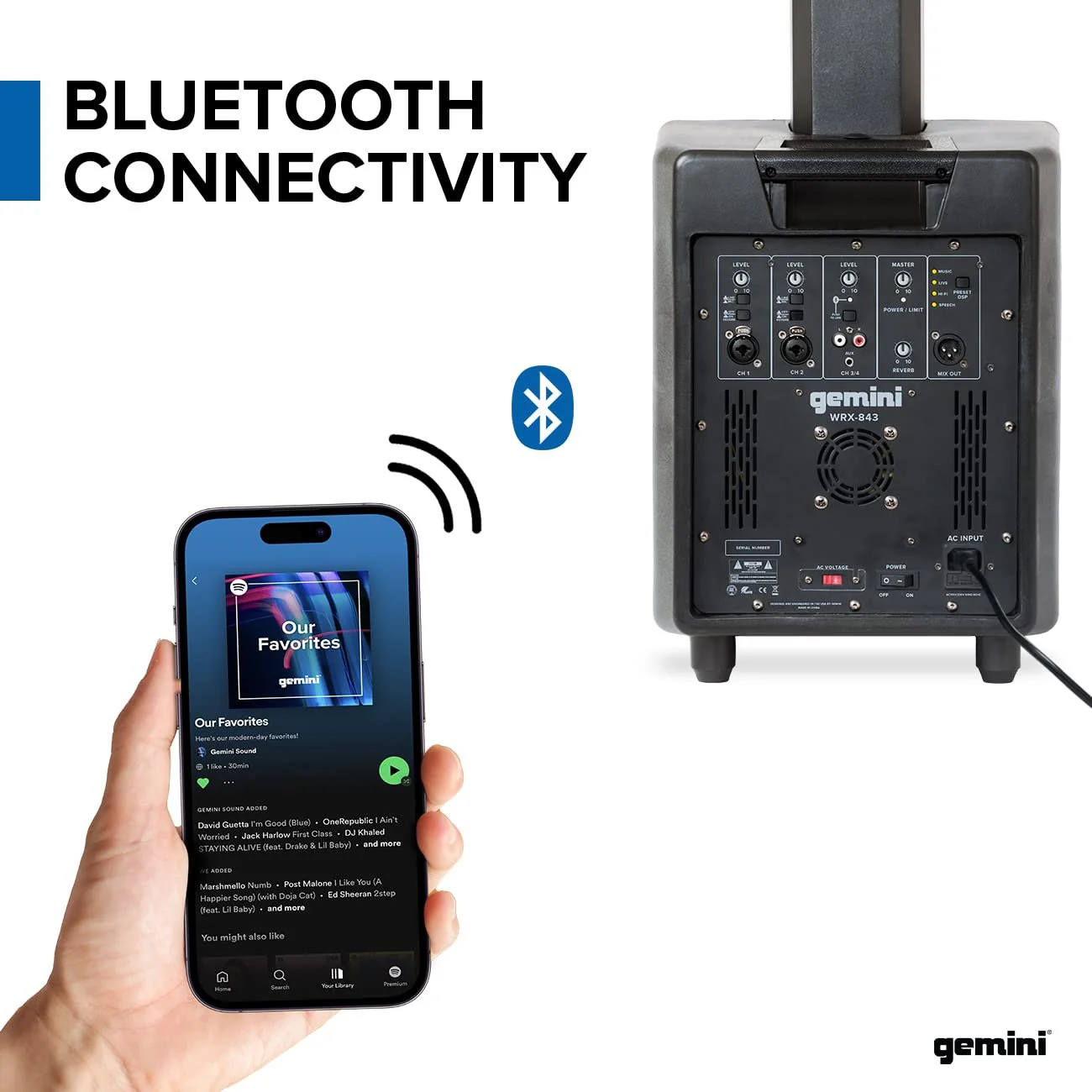 Gemini Sound WRX-900TOGO portable battery-powered line array PA system — 2400W peak, 8" subwoofer, 6-hr battery - Image 5